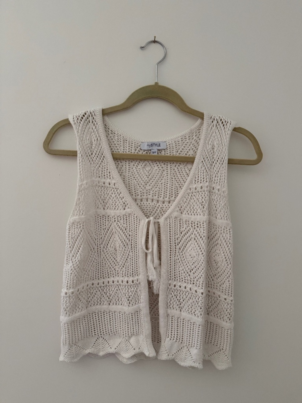 100% Cotton Knit Vest - Size S